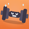 Let's Try app icon: a dumbbell with a determined face